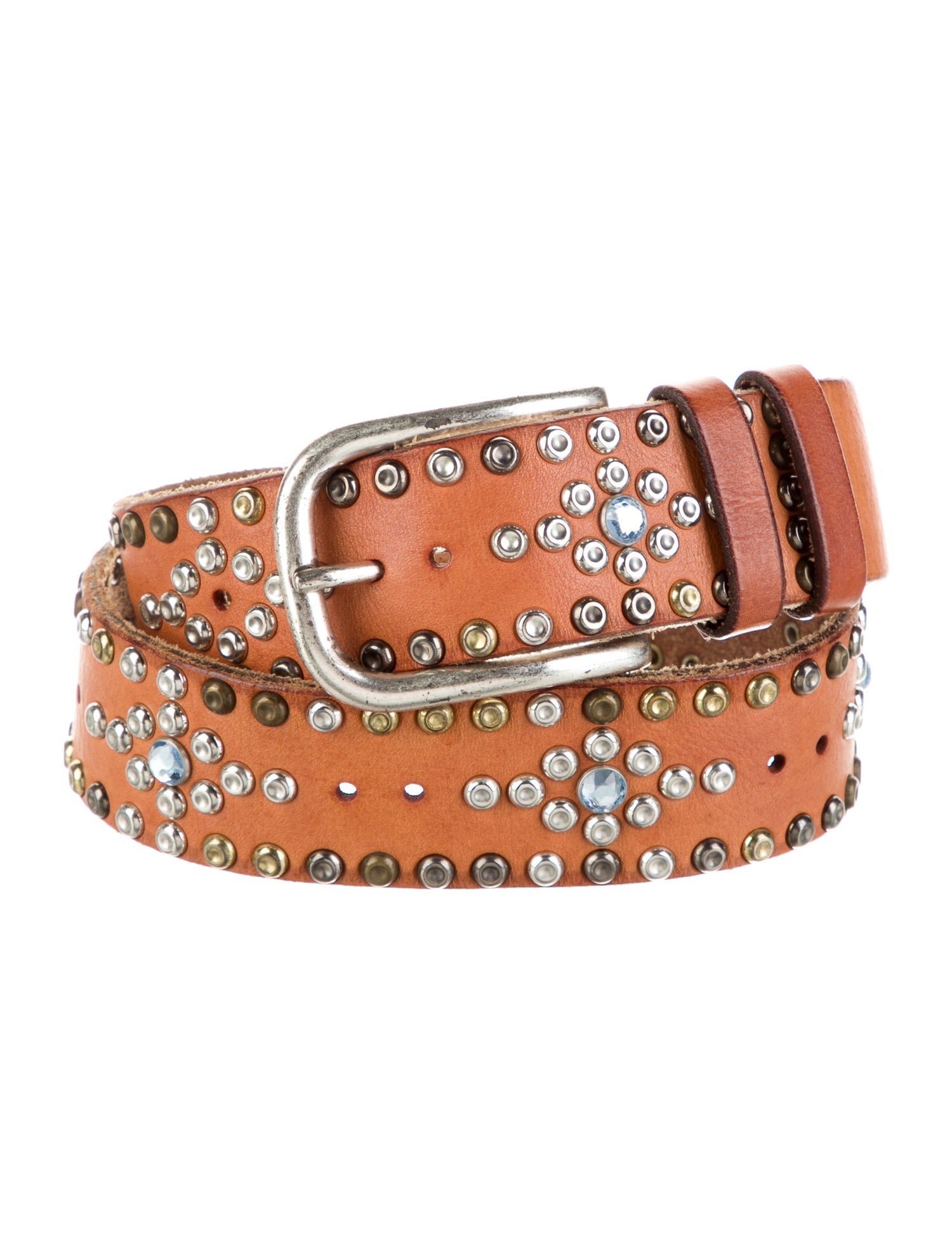 Isabel Marant Leather Crystal Embellishments Belt